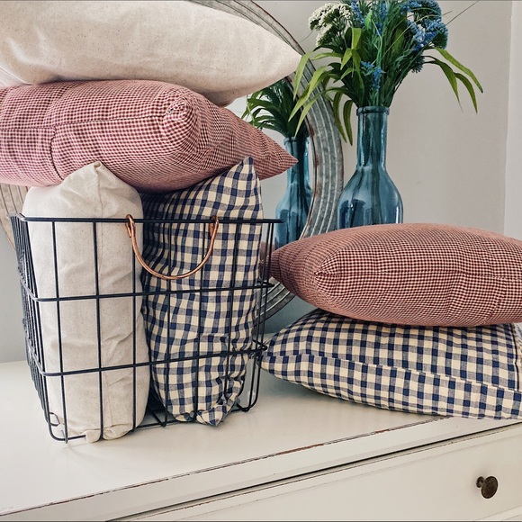 Blue and White Plaid Farmhouse Pillow ๐ - Picture 2 of 6